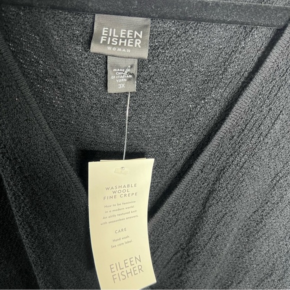 Eileen Fisher Tank Top Women’s 3X Crepe Wool Knit Sleeveless Semi Sheer Z - Picture 3 of 9